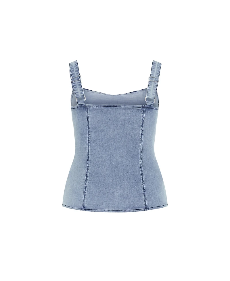 City Chic Plus Abbie Denim Top