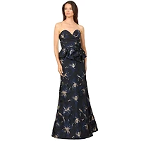 Lara Women's Strapless Brocade Gown with Bolero