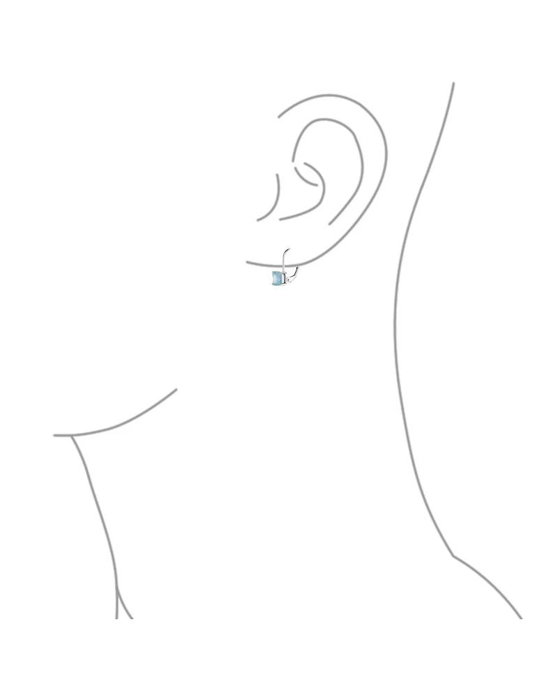 Bling Jewelry Classic Cubic Zirconia Square Princess Cut Solitaire Cz Lever back Earrings Gold Plated .925 Sterling Silver