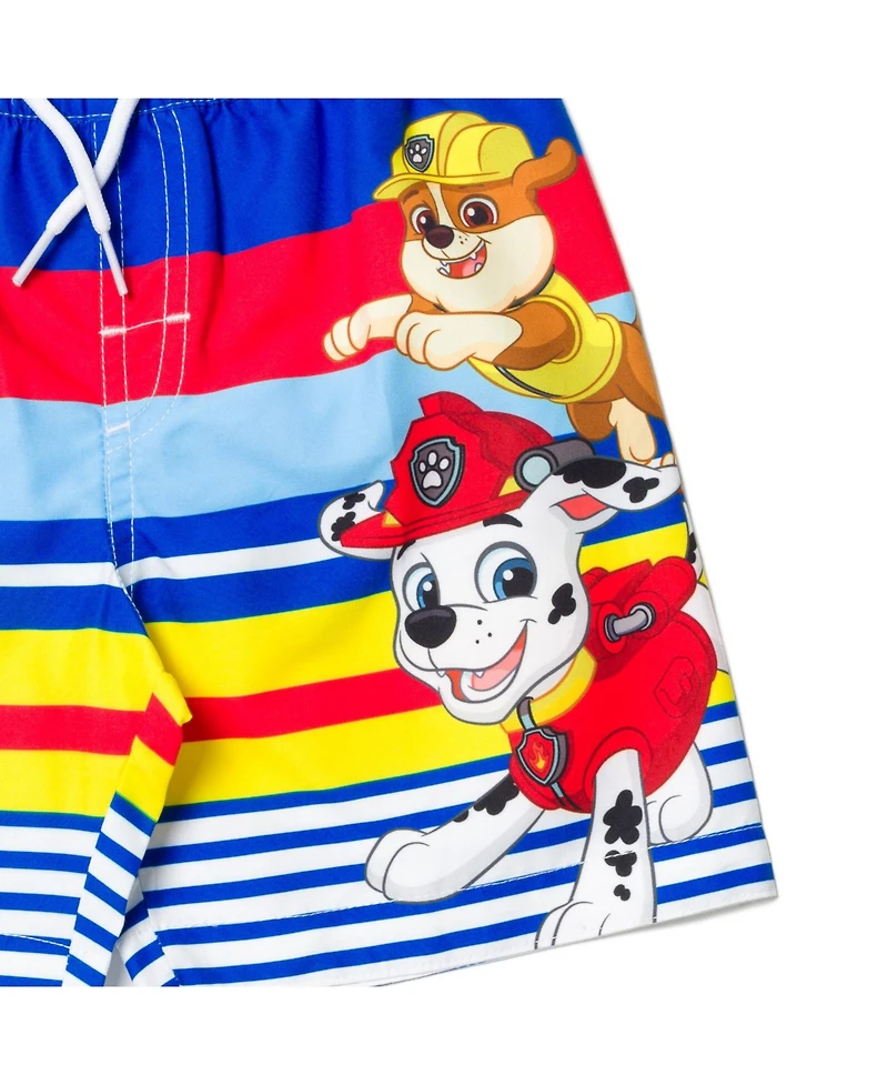 Paw Patrol Toddler Boys Upf 50+ Rash Guard and Swim Trunks Outfit Set