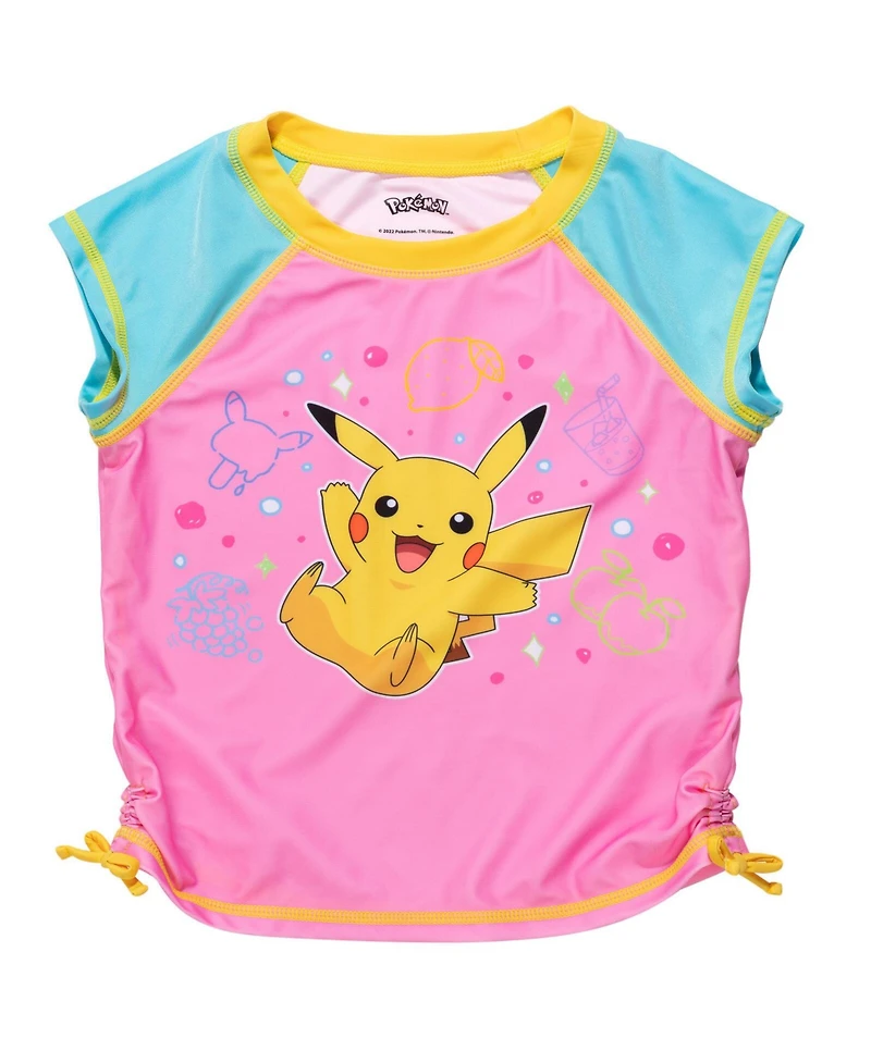 Pokemon Girls Pikachu Rash Guard and Bikini Bottom