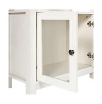 Omaha Modern Farmhouse Storage Cabinet Bookcase, Glass Doors And Open Shelves