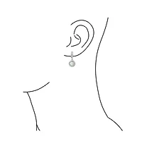 Bling Jewelry Cubic Zirconia Halo Cz Round Solitaire Created Opal Drop Earrings .925 Sterling Silver