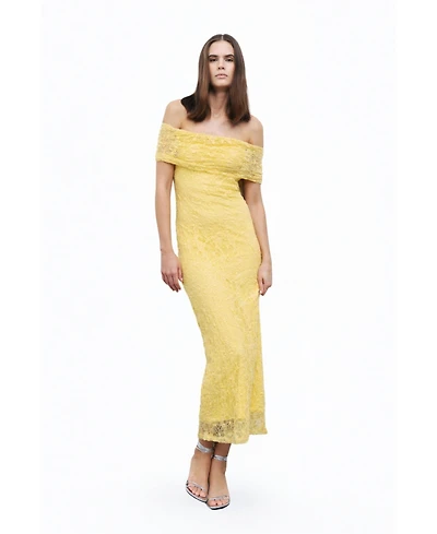Nocturne Women's Off-The-Shoulder Lace Detailed Maxi Dress