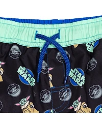 The Mandalorian Big Boys Star Wars Pullover Rash Guard and Swim Trunks Outfit Set