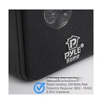 Pyle 4" 200W Mini Cube Bookshelf Speakers - Black (Pair) - PCB4BK