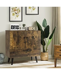 Mid Century Storage Cabinet with 2 Doors and 1 Pull-out Drawer