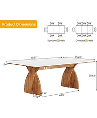 Tribesigns 6FT Conference Table for 6-8 People, Meeting Table with Crossed Legs, Industrial Business Training Desk for Office Conference, Meeting Room