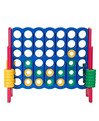 Gymax Jumbo 4-to-Score Game Set Giant 4 in A Row Kids Adults w/ 42 Jumbo Rings