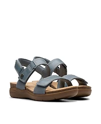 Clarks Collection Women's April Clover Riptape Flat Sandals