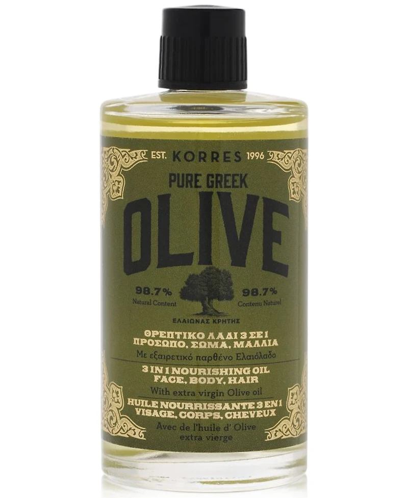 Korres Pure Greek Olive 3-In-1 Nourishing Oil, 100 ml