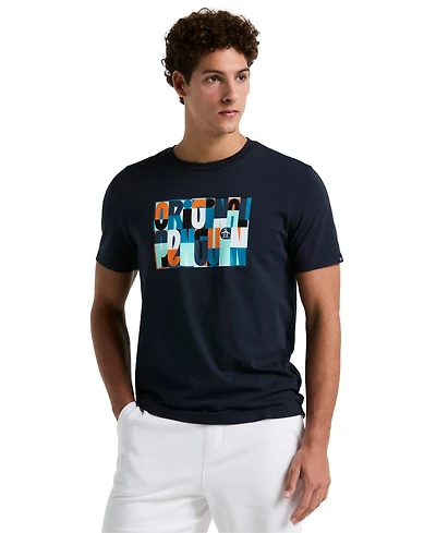 Original Penguin Men's Slim Fit Short Sleeve Crewneck Colorblocked Logo Graphic T-Shirt