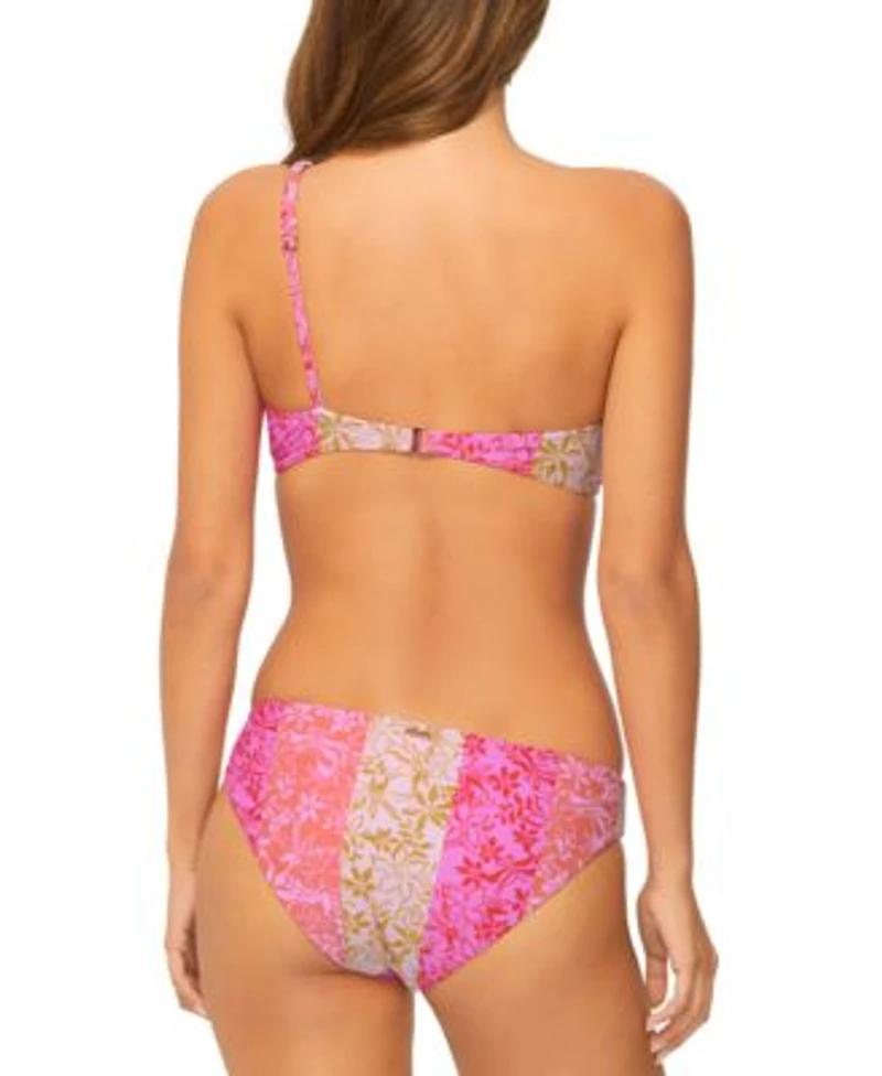 Raisins Juniors Shine On Convertible One Shoulder Bikini Top Sunday Ruched Side Bikini Bottoms