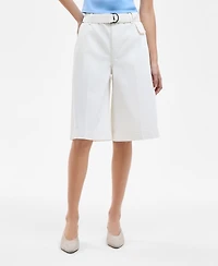 Hugo Women's Cotton High-Rise Denim Bermuda Shorts