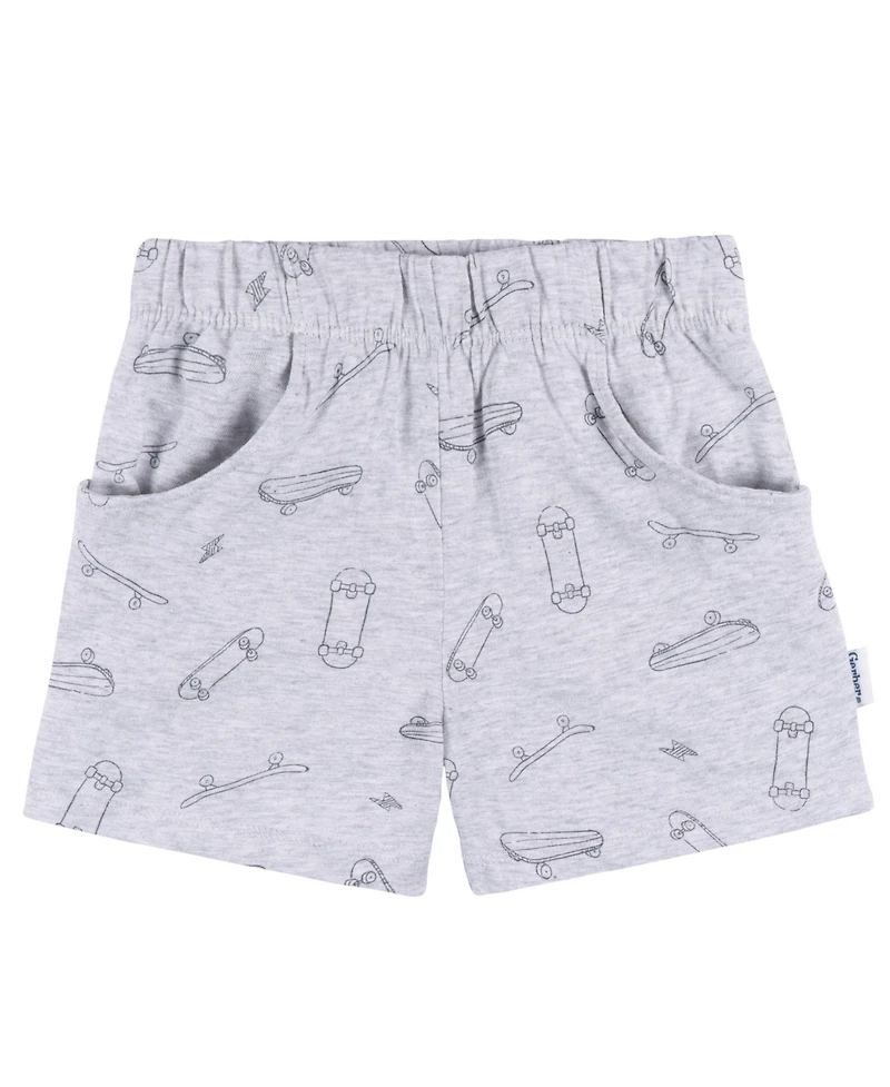 Gerber Baby Boys 2-Piece T-Shirt and Shorts Set, Heather Skateboard