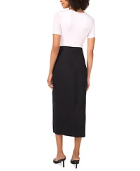 Vince Camuto Women's Linen-Blend Patch-Pocket Midi Skirt