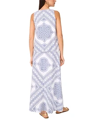 Vince Camuto Women's Linen-Blend V-Neck Printed Sleeveless Top