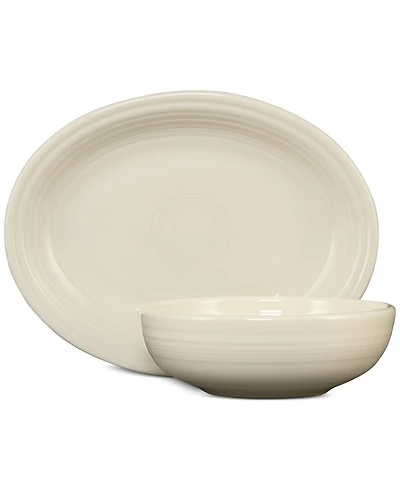 Fiesta Linen Oval Platter & Bistro Bowl 2-Pc. Serve Set