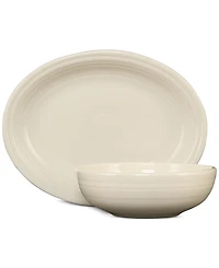 Fiesta Linen Oval Platter & Bistro Bowl 2-Pc. Serve Set