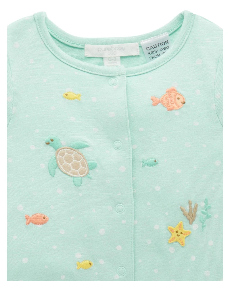 Purebaby Baby Green Short Romper