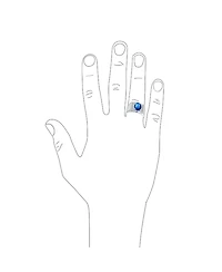 Bling Jewelry Hip Hop Micro Pave Halo 2-3CT Clear Blue Oval Princess Cut Solitaire Cz Statement Promise Ring Wide Band Silver Plated Matte Brush Finis