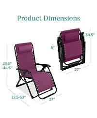 Best Choice Products Oversized Zero Gravity Chair, Folding Recliner w/ Removable Cushion