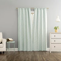 Sylo Generation Contrast Slub Magnetic Closure 100% Blackout Rod Pocket Curtain Panel