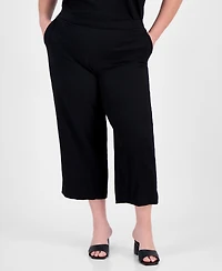 Ak Anne Klein Plus Size High-Rise Cropped Pull-On Pants