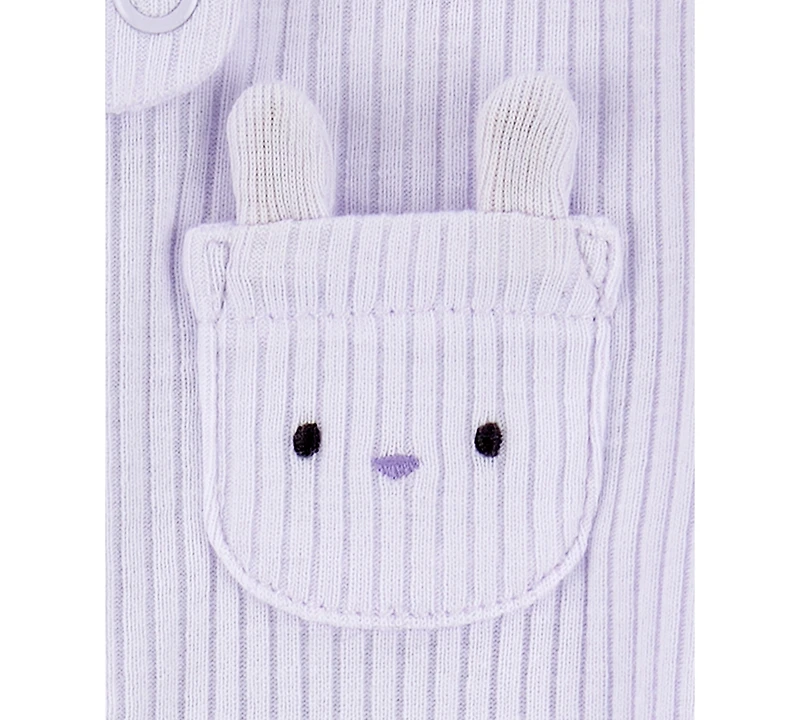 Carter's Baby Girls Bunny Ribbed Sleep & Play Pajamas