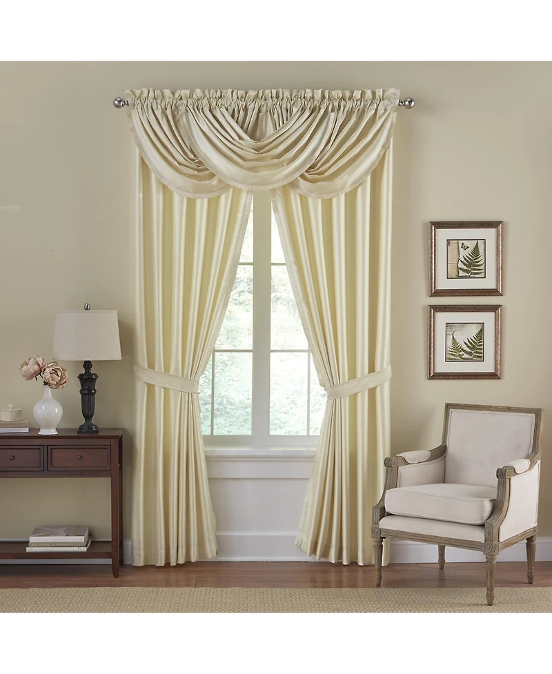 Elrene Home Fashions Versailles Faux Silk Blackout Window Curtain