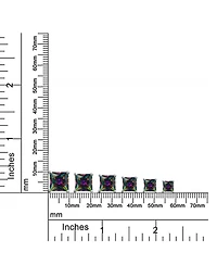 Bling Jewelry Square Black Mystic Rainbow Cubic Zirconia Cz Stud Earrings Sterling Silver