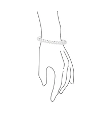 Bling Jewelry Traditional 5MM White Freshwater Pearl Strand Bracelet 18K Gold 6.5-8.5"