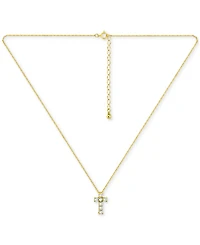 Giani Bernini Cubic Zirconia Cross Pendant Necklace, 16" + 2" extender, Exclusively at Macy's