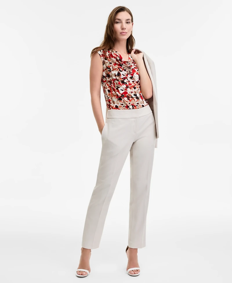 Kasper Women's Printed Cowlneck Top, Regular & Petite