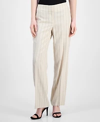 Kasper Women's Pinstripe Mid-Rise Straight-Leg Pants, Regular & Petite
