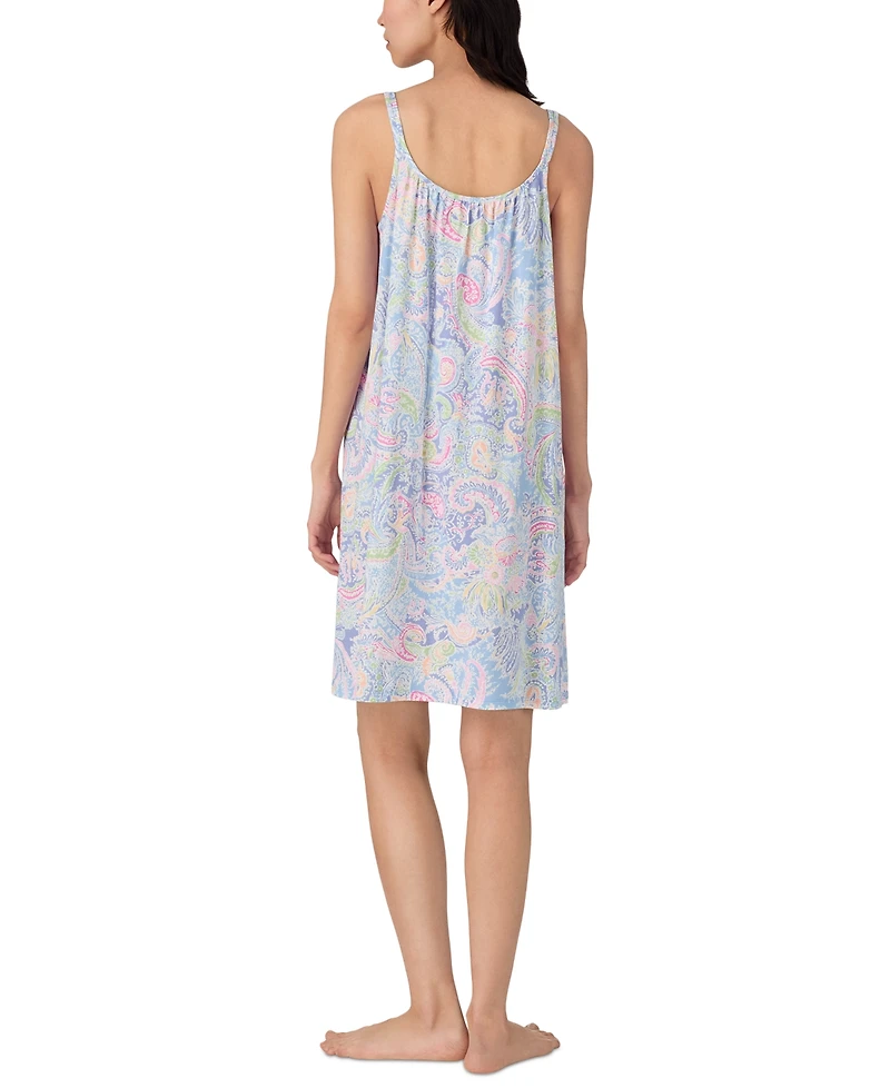 Lauren Ralph Women's Double-Strap V-Neck Short Nightgown