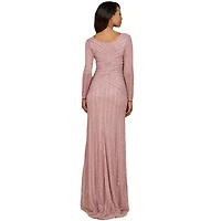 Lara Women's Long Sleeve Beaded Gown