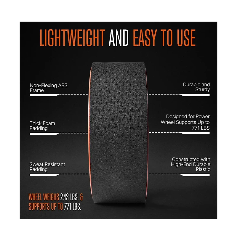 Squatz Yoga Wheel Back Stretcher – Sturdy & Comfortable Back Roller Wheel