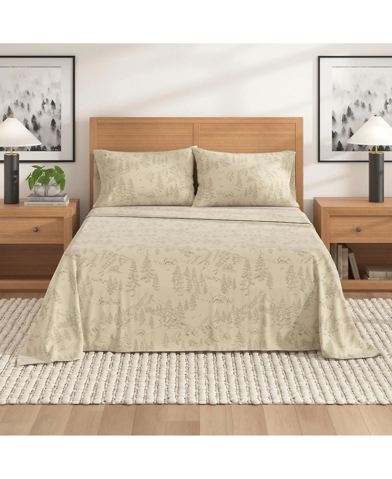Linery & Co. Ultra-Soft Turkish Cotton Flannel Lodge Print Sheet Set