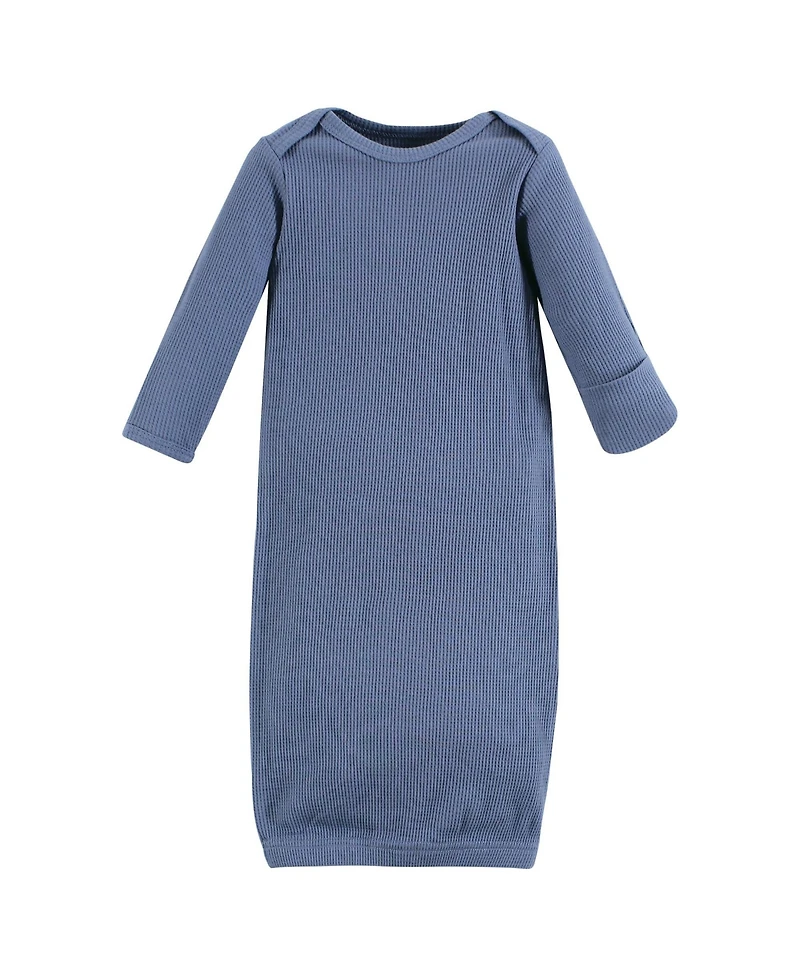 Hudson Baby Baby Boys Hudson Thermal Gown 3pk, Sage Dinosaur, Newborn