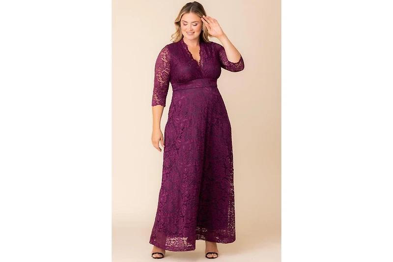 Kiyonna Women's Plus Maria Lace Evening Gown