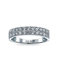 Bling Jewelry Micro Pave Cubic Zirconia Cz Stackable Band Ring .925 Sterling Silver 3MM