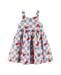 Andy & Evan Toddler Girls Toddler/Child Bomb Pop Print Linen Dress