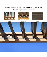 Mondawe 10x13FT Outdoor Aluminum Pergola Louvered Pergola