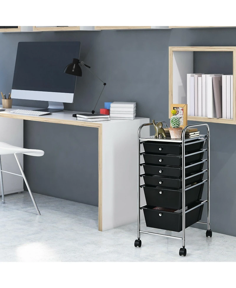 6 Drawers Rolling Storage Cart Organizer