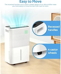 Zafro 45-Pint Dehumidifier for Home, Bathroom & Bedroom, Auto Defrost, 4L Water Tank, 3-Color Led Light, Quiet Operation