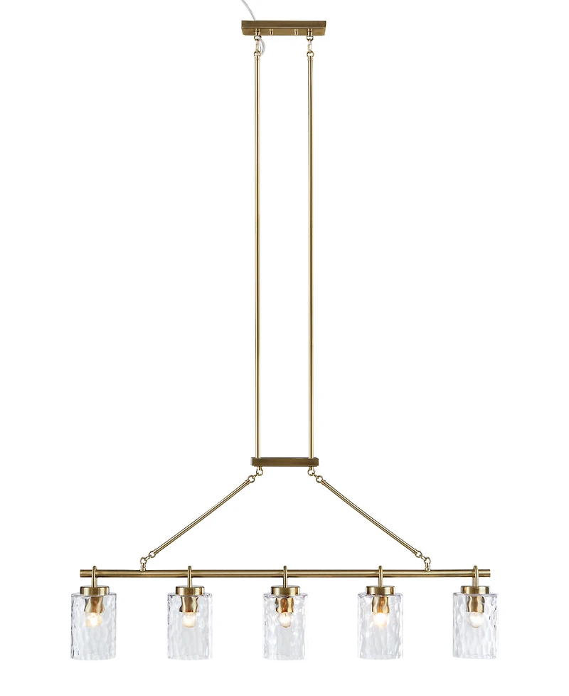 Ink+Ivy 77.5" Curiana 5-light Linear Iron Chandelier
