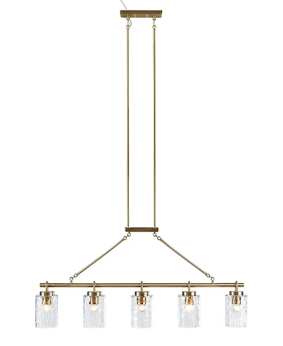 Ink+Ivy 77.5" Curiana 5-light Linear Iron Chandelier