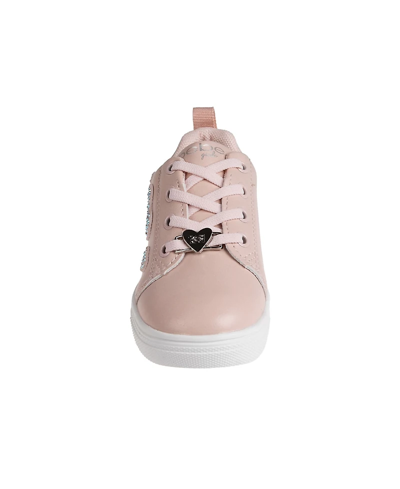 Bebe Toddler Girls Heart Lace with Court Sneakers