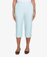 Alfred Dunner Women's St. Thomas Heat Set Embroidered Capri Pants